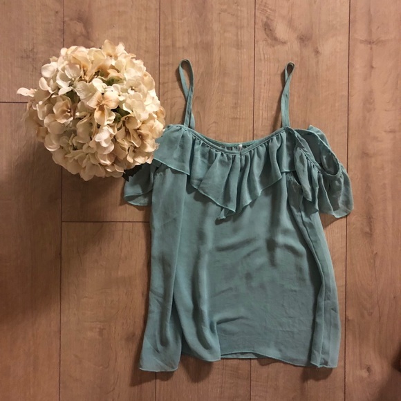 Off-the-shoulder Mint Top - Picture 1 of 2